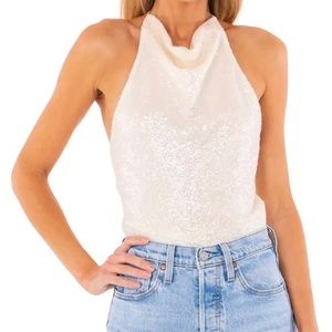 Amanda uprichard kimball sequin top NWOT small. Halter top.